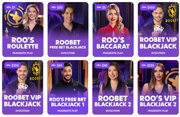 Roobet live casino tables